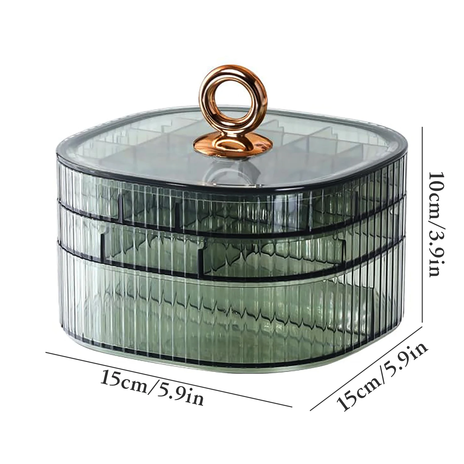 Transparent 3-Layer Stackable Jewellery Box for Organizing